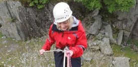 With an abseil people coan be a little nervous at first; but they soon get the hang of it.